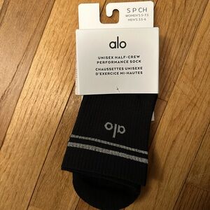 ALO Yoga Black and Gray Half-Crew Socks